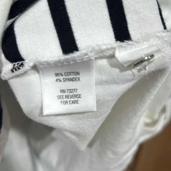 Croft and Barrow White with Black Stripes 3 Quarter Sleeve Size XL - Picture 5 of 8